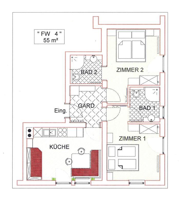 Haus Edring Apartamento Tux Quarto foto